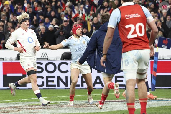Essai Louis Bielle-Biarrey (France) - Match de rugby du Tournoi des Six Nations : La France l'emporte sur l'Angleterre 48 - 46 au Stade de France à Saint-Denis le 14 mars 2026.

© Michael Baucher / PsnewZ / Bestimage