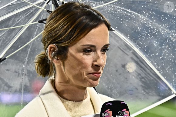 Isabelle Ithurburu presentatrice TF1 - Match de tournée d'automne "France - Fidji (34-21)" à Bordeaux, le 15 novembre 2025.