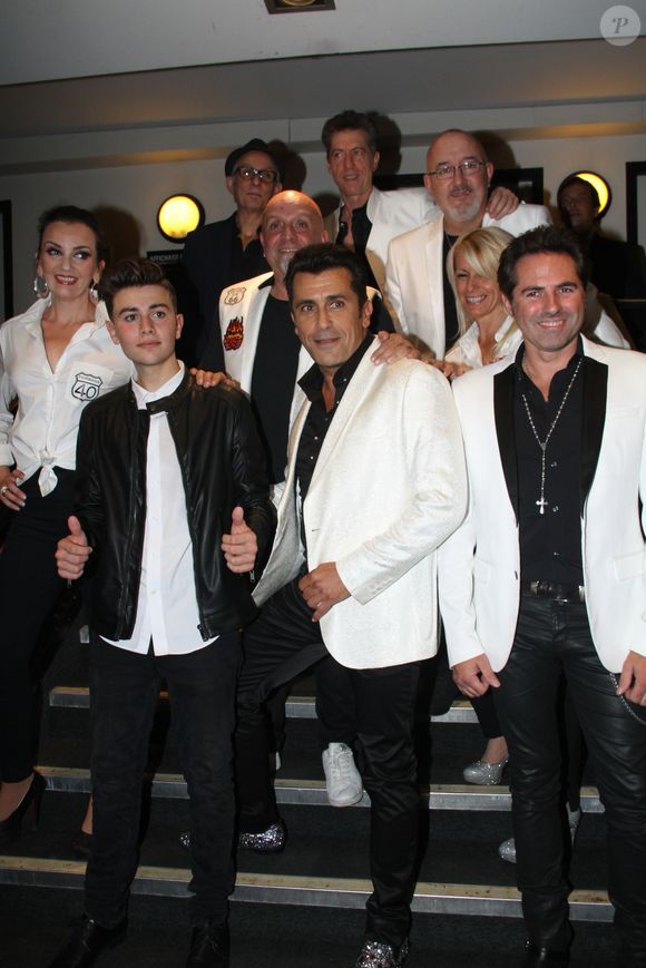 Raffi Arto (The Voice 7) avec le groupe Les Forbans, Albert Kassabi, Michel Papain, Christophe Camilotte, Didier Collet et Michel Pin - Les Forbans en concert à l'Olympia pour leur 40 ans, à Paris, France, le 3 octobre 20158. © Philippe Baldini/Bestimage