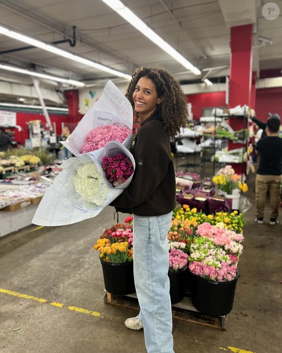 Chloé Mortaud au market flower de Los Angeles.