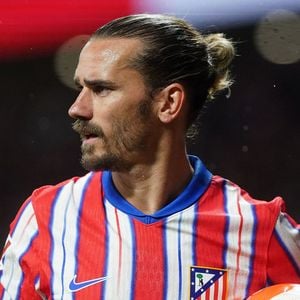 Antoine Griezmann de l'Atlético de Madrid lors d'un match de la Liga. 14 avril 2025. (ALTERPHOTOS/Acero)