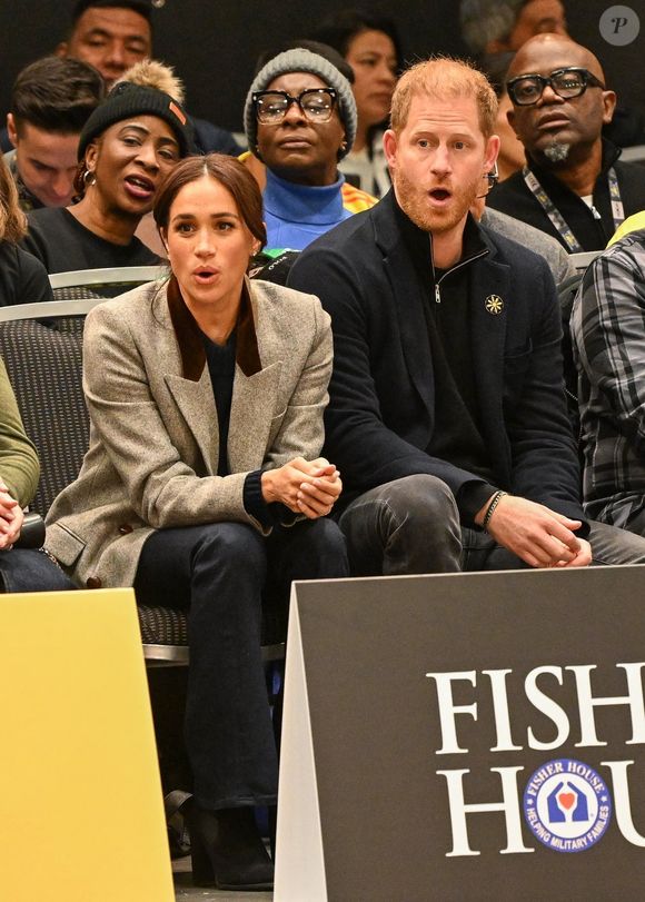 Harry et Meghan Markle aux Invictus Games lors d'un match de basket, le 9 février 2025