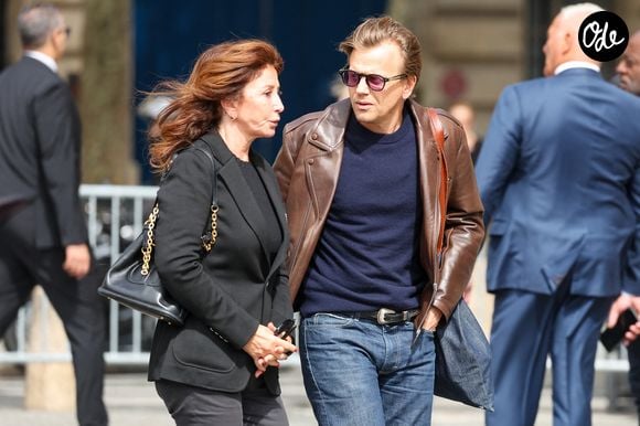 Albane Cleret, Alex Lutz - Arrivées aux obsèques de Mathilde Favier en l'église Saint-Sulpice à Paris, le 31 aout 2026. © Dominique Jacovides-Cyril Moreau/Bestimage