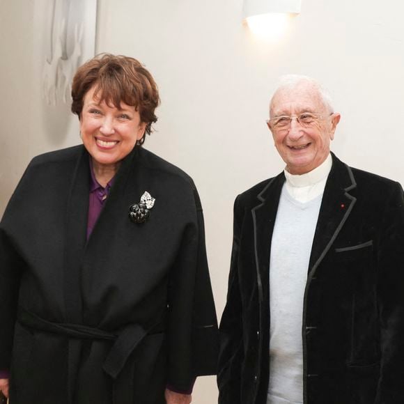 Exclusif - Roselyne Bachelot, L'abbé Alain de la Morandais - Dîner de la Revue des Deux Mondes à Paris à la Maison de l'Amérique Latine à Paris le 18 décembre 2024. © Jack Tribeca / Bestimage