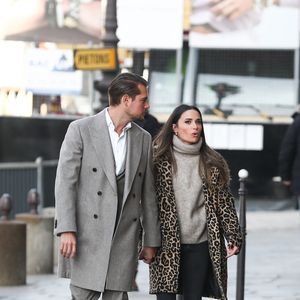 Naissance - Capucine Anav est maman d'une petite fille prénommée Lola - Exclusif - Prix Spécial - No Web - Capucine Anav et son compagnon Victor sont allés choisir leurs alliances pour leur futur mariage, à la bijouterie Galeries Lafayette - Royal Quartz Paris rue Royal à Paris, France, le 7 février 2022.
