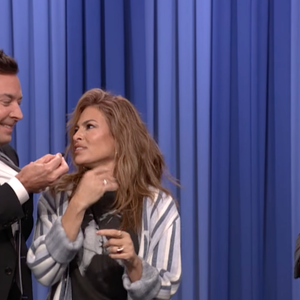 Capture d'écran de "The Tonight Show" avec Eva Mendes et Ryan Gosling le jeudi 5 mars 2026