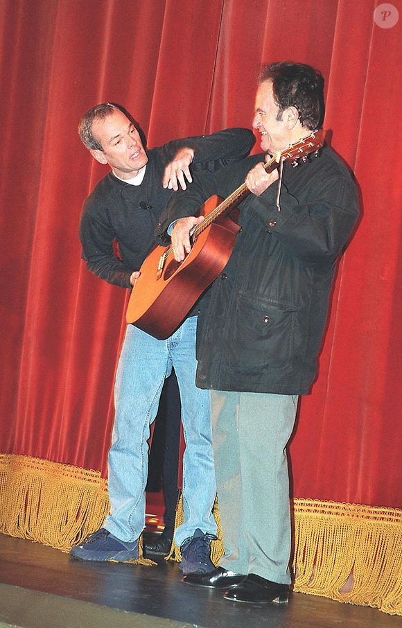 Laurent Baffie and Guy Béart. Photo by Max Colin/ABACAPRESS.COM