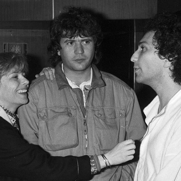 France Gall et Daniel Balavoine dans la loge de Michel Berger au Palais des Sports le 24 mail 1983. © Jean-Claude Woestelandt / Bestimage