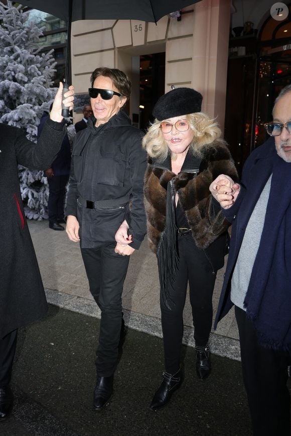 Paris, FRANCE - Jocelyne (Jocelyn) Wildenstein sort d'un déjeuner d'affaires avec Lloyd Klein et leur avocat au Royal Monceau à Paris. 2024. (Backgrid USA / Bestimage).