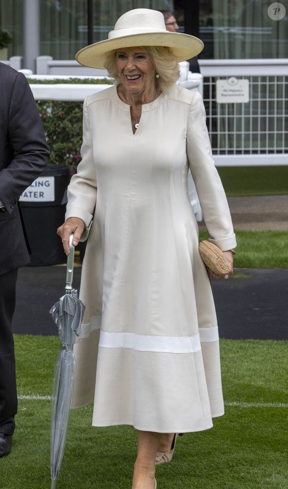 26 juillet 2025. La réunion hippique des King George & Queen Elizabeth Stakes à Ascot, en présence de Sa Majesté la reine Camilla (Camilla Parker Bowles, reine consort d’Angleterre). © GOFF INF / BESTIMAGE