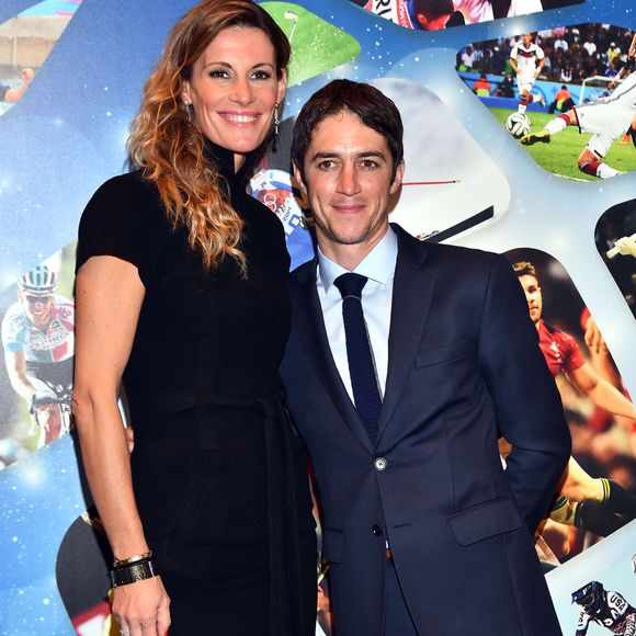 Sophie Thalmann et son mari Christophe Soumillon (jockey belge) - 26ème édition des "Sportel Awards" au Grimaldi Forum à Monaco le 13 octobre, 2015. nouvelles technologies.
 © Junior / Bestimage