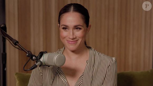 Meghan Markle, duchesse de Sussex, enregistre des podcasts pour Spotify.