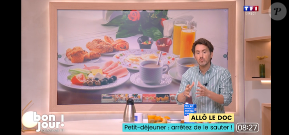 Vincent Valinducq médecin et chroniqueur donne ses conseils pour un bon petit déjeuner dans "Bonjour ! La Matinale TF1".