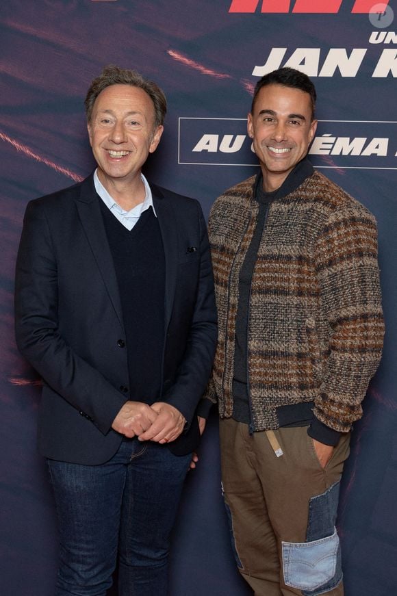 Stéphane Bern et Yori Bailleres assistent à l'avant-première du film 'L'Homme Qui Rétrécit' au Grand Rex le 06 octobre 2025 à Paris, France. Photo by Nasser Berzane/ABACAPRESS.COM