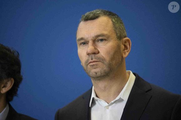 Le directeur général d'Intermarché Thierry Cotillard lors d'une conférence de presse à l'issue d'une réunion avec des responsables d'entreprises de la grande distribution consacrée à la lutte contre l'inflation au ministère à Paris, le 6 mars 2023. Photo par Eliot Blondet/ABACAPRESS.COM