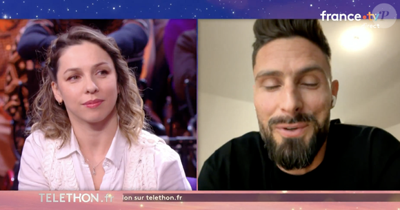 Olivier Giroud sur France 2 pendant le "Téléthon"