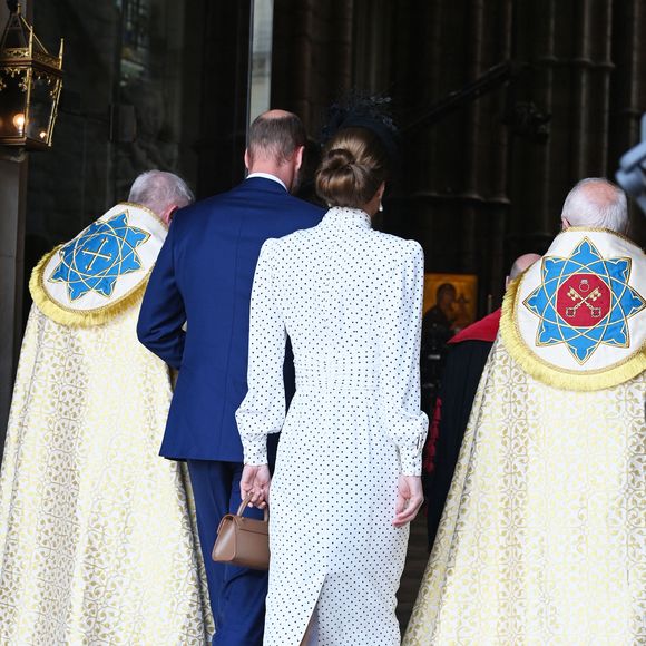 Le prince William, prince de Galles, et Catherine (Kate) Middleton, princesse de Galles - La famille royale britannique et les personnalités assistent à un service d'action de grâce à l'abbaye de Westminster à Londres, à l'occasion du 80ème anniversaire du jour de la Victoire en Europe (VE Day), le 8 mai 2025. GOFF INF / BESTIMAGE