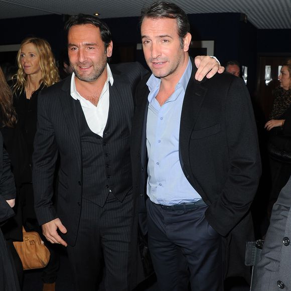 Gilles Lellouche et Jean Dujardin à la première du films "Les infidèles". © Guillaume Gaffiot /Bestimage