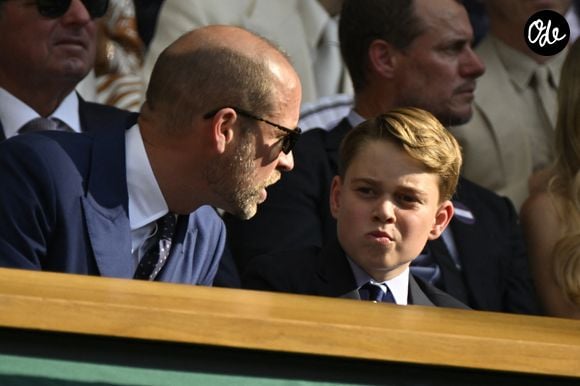 Le prince William, prince de Galles, Le prince George de Galles  à la finale homme du tournoi de tennis de Wimbledon le 13 juillet 2025.
© Chryslène Caillaud / PsnewZ / Bestimage
