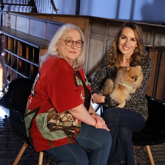 Laetitia Barlerin, vétérinaire et journaliste, Josiane Balasko lors de l'enregistrement de l'émission "Animaux Stars", présentée par B.Montiel et diffusée le 3 mai 2025 sur la chaîne Animaux. Paris, le 17 février 2025.
© Denis Guigenbourg / Bestimage
