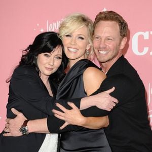Shannen Doherty, Jennie Garth and Ian Ziering attending the Jennie Garth 40th Birthday Celebration held at the London Hotel, Los Angeles, CA, USA on April 19, 2012. Photo by Sara de Boer/Startraks/ABACAPRESS.COM