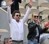 Laeticia Hallyday et son compagnon Frédéric Suant très amoureux dans les tribunes lors des Internationaux de France de Tennis de Roland Garros, à Paris, France. © Chryslene Caillaud/PsnewZ/Bestimage