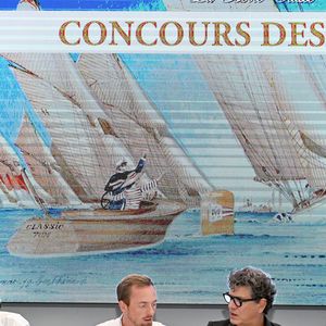 Sébastien Tantôt, le chef du Maybourne Riviera, Adriana Karembeu, Tom Meyer, le chef de laChèvre d’Or, Marc Lavoine et Julien Roucheteau, le chef de la Réserve de Beaulieu - Adriana Karembeu, le mannequin, actrice et animatrice de télévision slovaque, accompagnée par Marc Lavoine, est l'invité du Yacht Club de Monaco pour la Monaco Classic Week à Monaco, le 11 septembre 2025. © Bruno Bebert / Bestimage