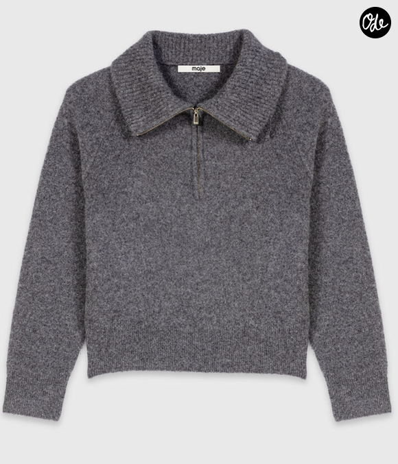 Pull à col zippé en yack