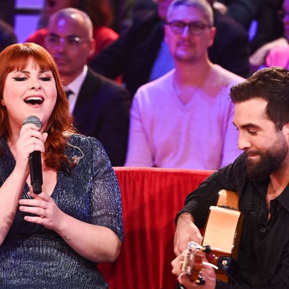 Exclusif - Sarah Schab et Kendji Girac - Enregistrement de l'émission "Vivement Dimanche" au studio Rive gauche, présentée par M. Drucker le 20 janvier 2025. L'émission sera diffusée sur France 3 le 26 janvier. © Guillaume Gaffiot/Bestimage