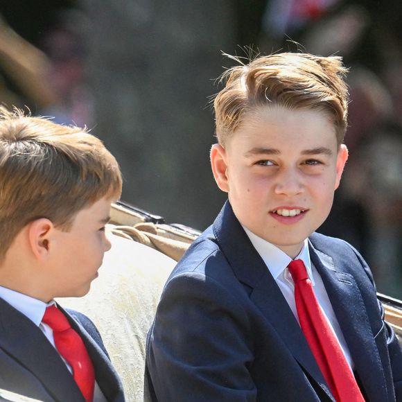Le prince Louis, le prince George lors de la cérémonie des couleurs 2025, à Londres, Royaume-Uni, le 14 juin 2025. Photo by Zak Hussein/Splash News/ABACAPRESS.COM