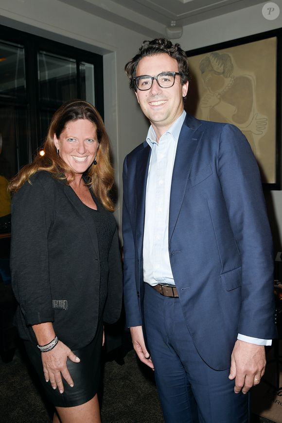 Exclusif - Blandine Franc (directrice de marque chez Guy Degrenne) et Thomas Mulliez (président de Guy Degrenne) à la présentation de "L'économe by Starck", une série de couteaux de cuisine désignés par Philippe Starck pour la maison Guy Degrenne. Paris, le 14 septembre 2017.
© Guirec Coadic/Bestimage