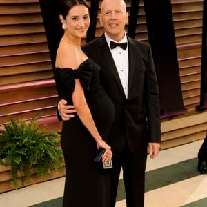 Bruce Willis et sa femme Emma Heming (enceinte) - People à la soirée Vanity fair après les Oscars 2014 à West Hollywood. Le 2 mars 2014. Action Press / Bestimage