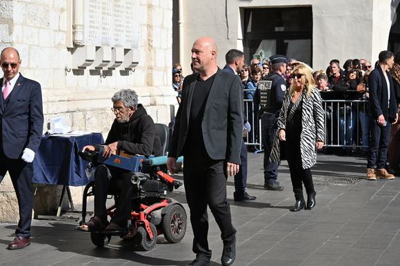Christophe Mercy, Angela Lorente - Obsèques de Loana Petrucciani dans la cathédrale Sainte-Réparate à Nice le 10 avril 2026. 

© Bruno Bebert/Bestimage