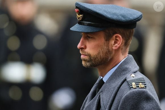 Le prince William prince de Galles honore les disparus des deux guerres mondiales lors de la cérémonie Remembrance Sunday ( Dimanche du souvenir ) au Cénotaphe à Londres - The Prince of Wales attends the National Service of Remembrance at the Cenotaph, 10 Novembre 2024.
Photo par John Rainford/IPA-Pool