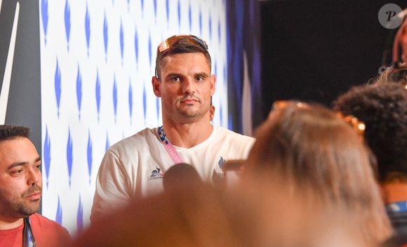 Florent Manaudou - L'équipe de France de natation acclamée au club France lors des Jeux Olympiques de Paris2024 (JO) le 5 aout 2024.