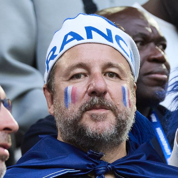 Bruno Guillon - Célébrités dans les tribunes du match du groupe D de l'Euro 2024 entre l'équipe de France face à l'Autriche (1-0) à Dusseldorf en Allemagne le 17 juin 2024. © Cyril Moreau/Bestimage