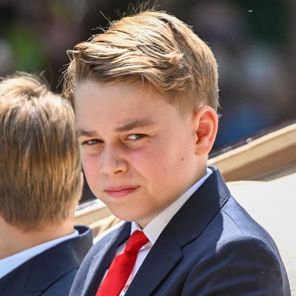 Le prince George pendant le défilé des couleurs 2025, à Londres, Royaume-Uni, le 14 juin 2025. Photo by Zak Hussein/Splash News/ABACAPRESS.COM