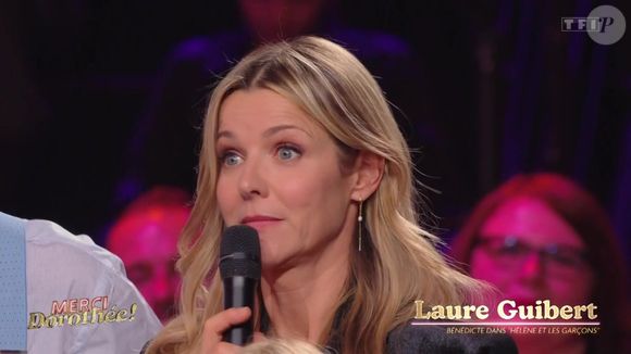 Laure Guibert s'est révélée au grand public dans la série culte Hélène et les garçons sur TF1

Laure Guibert lors du prime baptisé Merci Dorothée ! sur TF1.