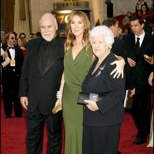 René Angélil, Céline Dion et sa mère Thérèse Tanguay — arrivées pour la 79e cérémonie des Oscars au Kodak Theatre à Hollywood. ALAIN ROLLAND / MAXIMA PROD / BESTIMAGE