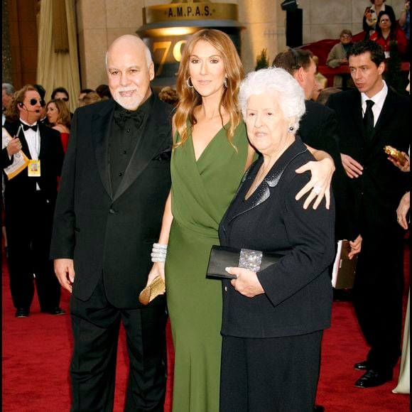 René Angélil, Céline Dion et sa mère Thérèse Tanguay — arrivées pour la 79e cérémonie des Oscars au Kodak Theatre à Hollywood. ALAIN ROLLAND / MAXIMA PROD / BESTIMAGE