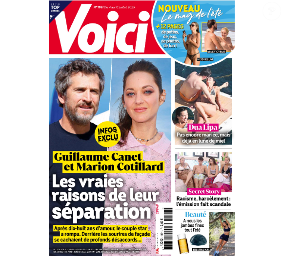 Couverture "Voici" vendredi 4 juillet 2025