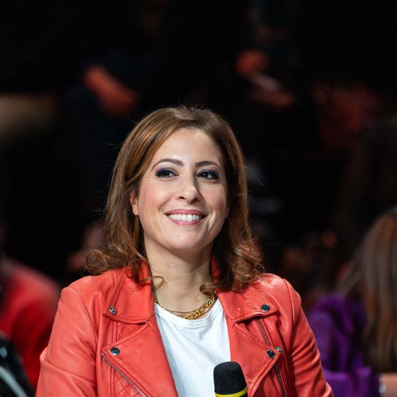 Lea Salame, journaliste française lors du Téléthon 2023, à Saint Denis, près de Paris, France, le 9 décembre 2023. Le Téléthon est un marathon télévisuel de trente heures diffusé sur les chaînes de France Télévisions. Photo par Alexis Jumeau/ABACAPRESS.COM