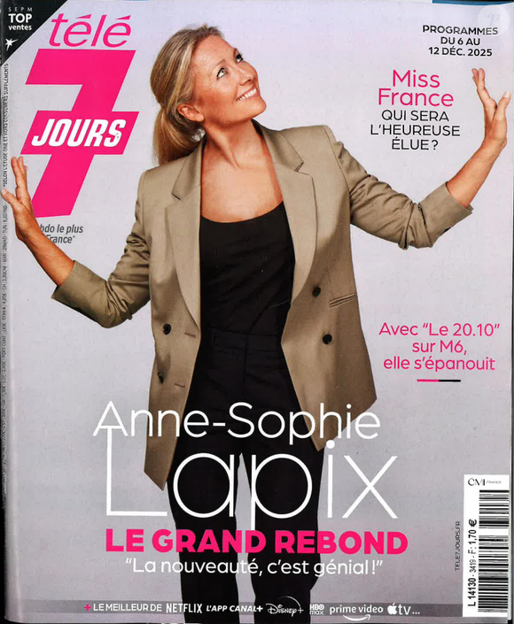 Couverture du magazine Télé 7 Jours publié le lundi 1er décembre 2025.
Crédit : Télé 7 Jours