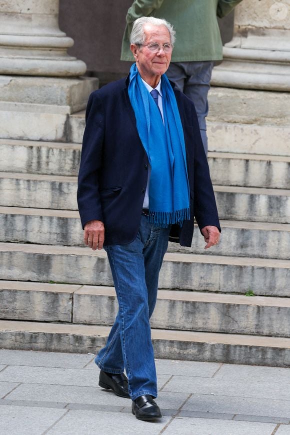 Jean-Louis Debré - Sorties des obsèques du prince Jean-Stanislas Poniatowski en l'Eglise polonaise à Paris, France, le 29 avril 2024. © Jacovides-Moreau/Bestimage