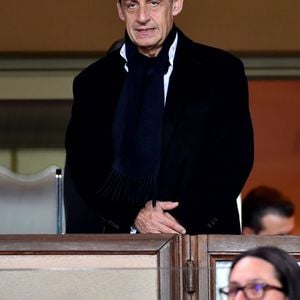 Nicolas Sarkozy durant la rencontre de Ligue 1 Conforama opposant l'AS Monaco au Psg au stade Louis II le 26 novembre 2017. Le Psg a remporté le match sur le score de 2 à 1. © Bruno Bebert/Bestimage