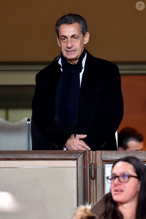 Nicolas Sarkozy durant la rencontre de Ligue 1 Conforama opposant l'AS Monaco au Psg au stade Louis II le 26 novembre 2017. Le Psg a remporté le match sur le score de 2 à 1. © Bruno Bebert/Bestimage