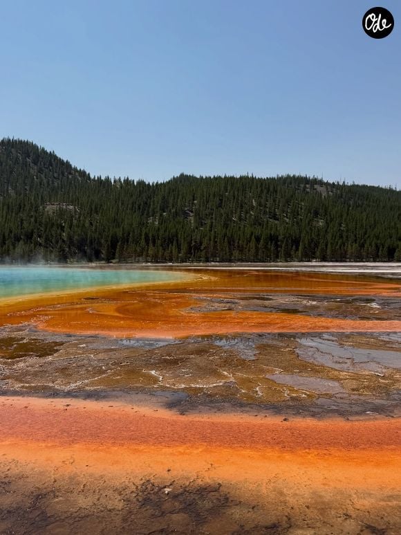 L'animatrice Marine Vignes, mère de la fille aînée de Nagui, en vacances en famille à Yellowstone.
