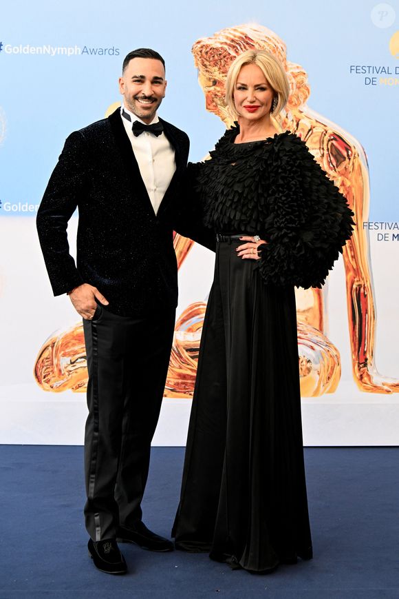 Adil Rami et Adriana Karembeu durant la cérémonie de clôture de la 64ème édition du Festival de télévision de Monte-Carlo au Grimaldi forum à Monaco, le 17 juin 2025. Photo par Bruno Bebert / Bestimage