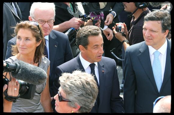 Cécilia et Nicolas Sarkozy, José Manuel Barroso - Défilé du 14 juillet sur les Champs-Elysées le 14 juillet 2007 ALAIN GUIZARD / BESTIMAGE