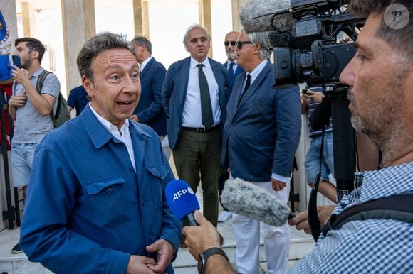 Stephane Bern assiste aux funérailles du prince Michel (ou Michael) de Grèce, à l'église orthodoxe de Saint-Théodore, dans le premier cimetière d'Athènes, à Athènes, en Grèce, le 1er août 2024. Photo by Ammar Abd Rabbo/ABACAPRESS.COM